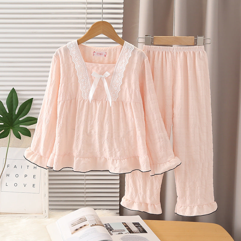 Sweet & Cute Autumn 2-Piece Girls' Pajama Set, Ages 3-13 | Color: Style 1 | Image 1