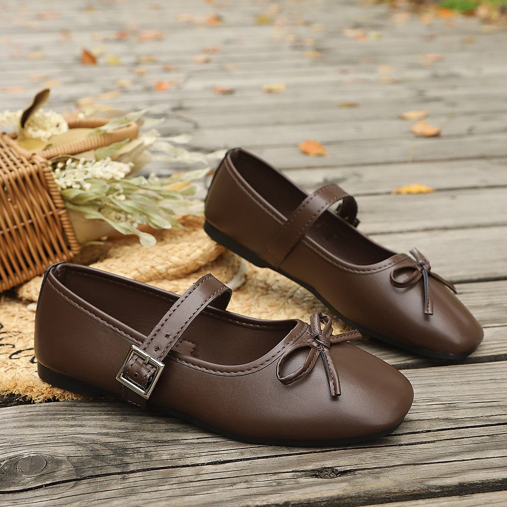 Modern Chic All-Season PU/Artificial Leather/Microfiber Leather Women's Flat Shoes | Color: Brown | Image 2