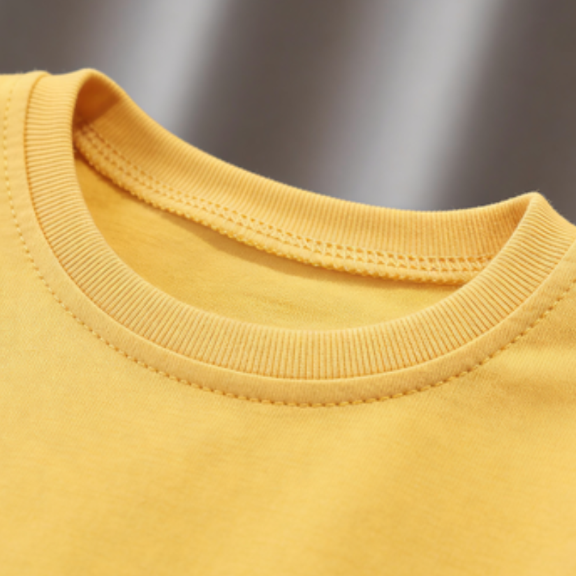 Modern Chic All-Season Minimalist Summer 2-Piece Girls' Pants Suit, Ages 2-9 | Color: Yellow | Image 2