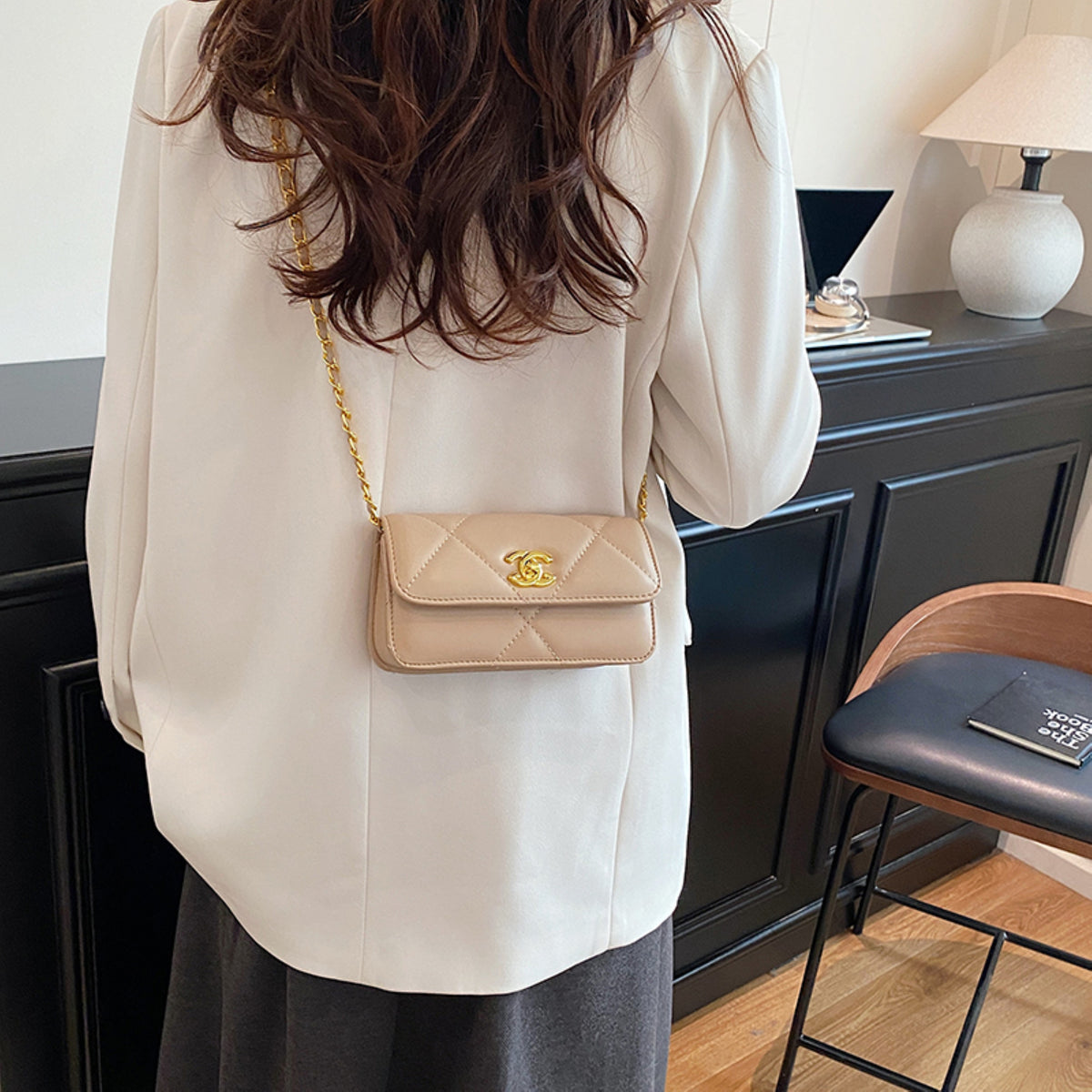Modern Chic All-Season PU/Artificial Leather/Microfiber Leather Women's Crossbody Bags Other Bags | Color: Khaki | Image 2