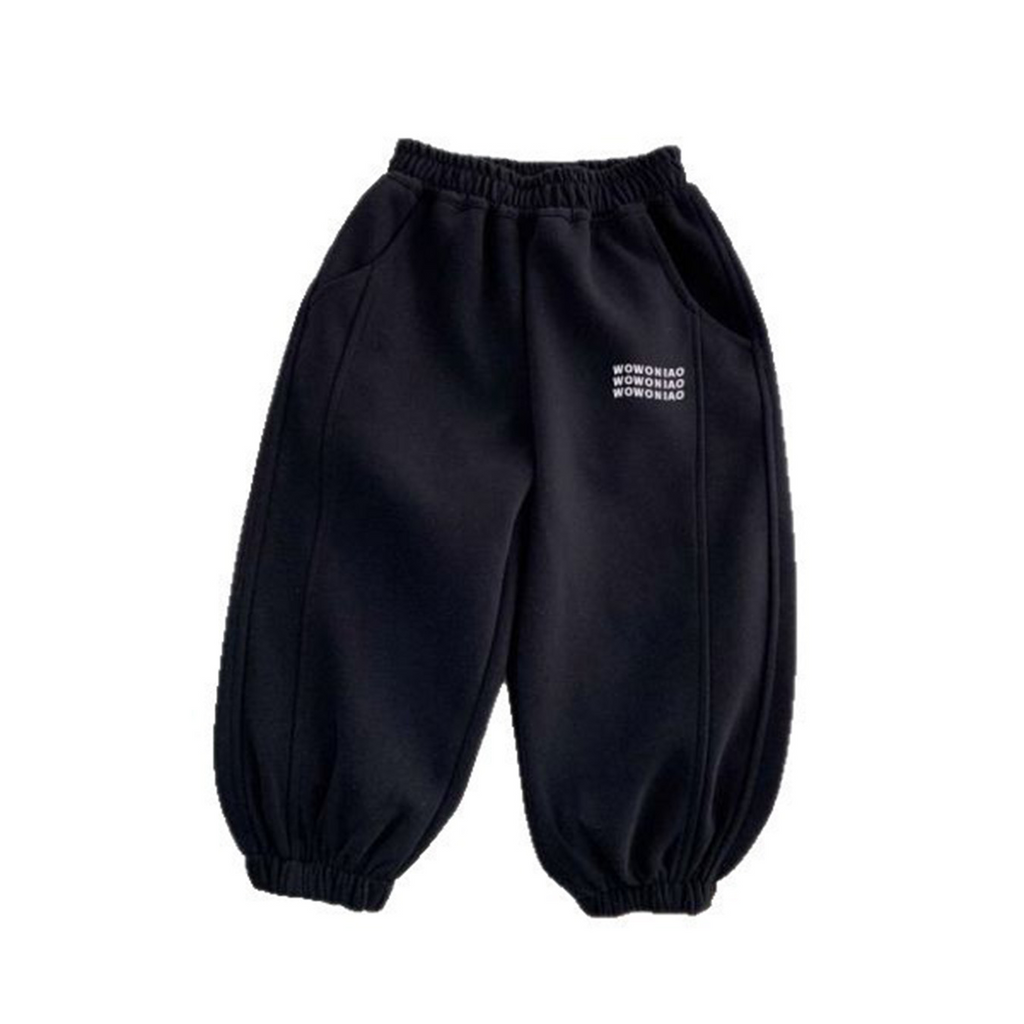 Minimalist Autumn Unisex Kids' Casual Pants, Ages 2-7 | Color: Black | Image 2