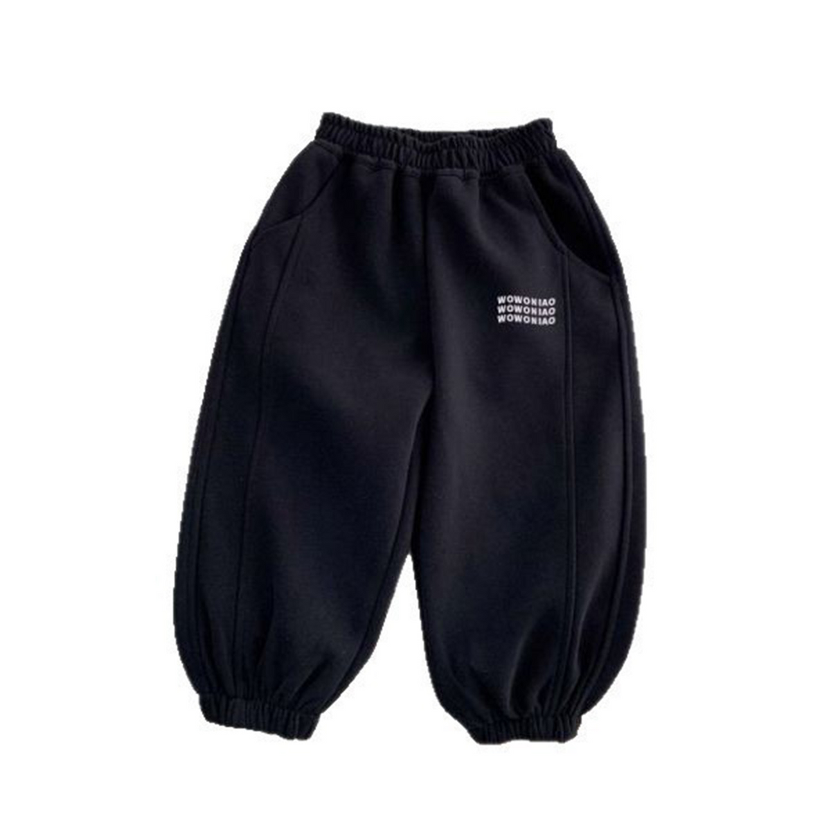 Minimalist Autumn Unisex Kids' Casual Pants, Ages 2-7 | Color: Black | Image 2