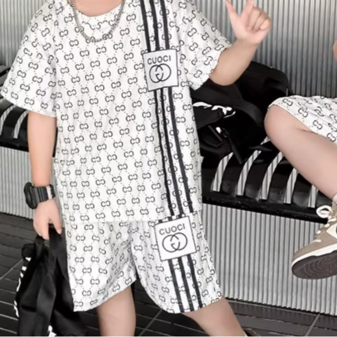 Modern Chic All-Season Minimalist Summer 2-Piece Boys' Pants Suit, Ages 2-9 | Color: White | Image 2