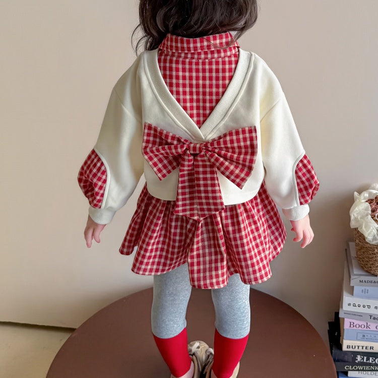 Sweet & Cute Winter 2-Piece Girls' Dress Suit, Ages 2-9 | Color: Red | Image 3