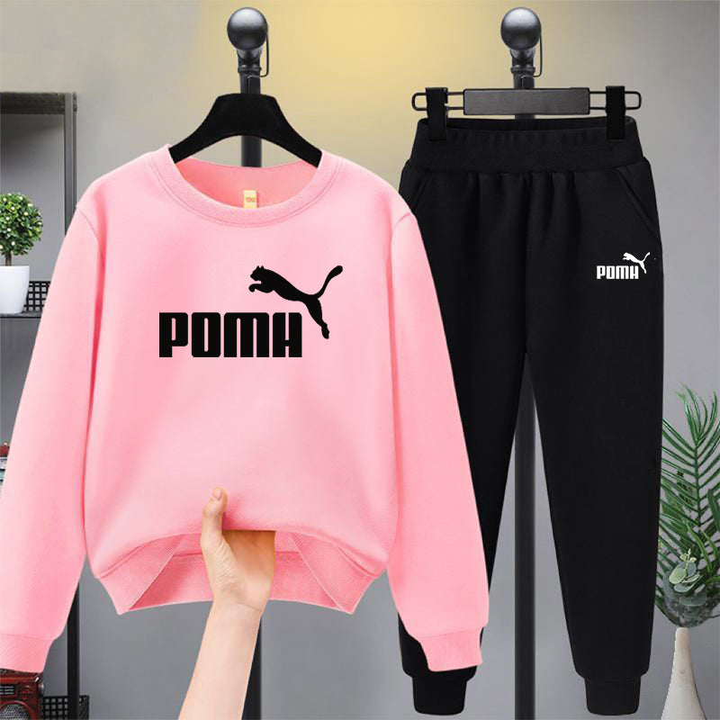 Modern Chic All-Season Minimalist Autumn 2-Piece Girls' Pants Suit, Ages 3-14 | Color: Pink | Image 1