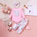 Sweet & Cute Autumn 3-Piece Baby Girls' Pants Suit, Ages 0-6 Months | Color: Pink | Image 1