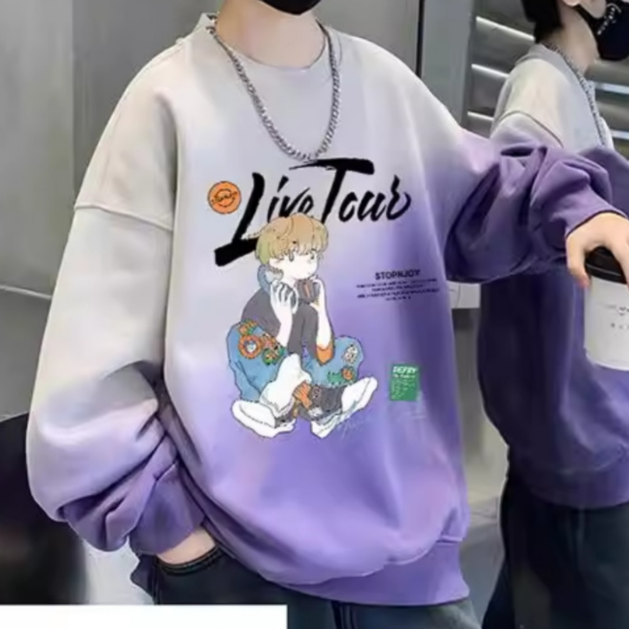 Minimalist Spring Boys' Sweatshirt, Ages 4-14 | Color: Purple | Image 3