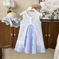 Casual Sporty Summer 3-Piece Girls' Dress Suit, Ages 2-9 | Color: Blue | Image 1