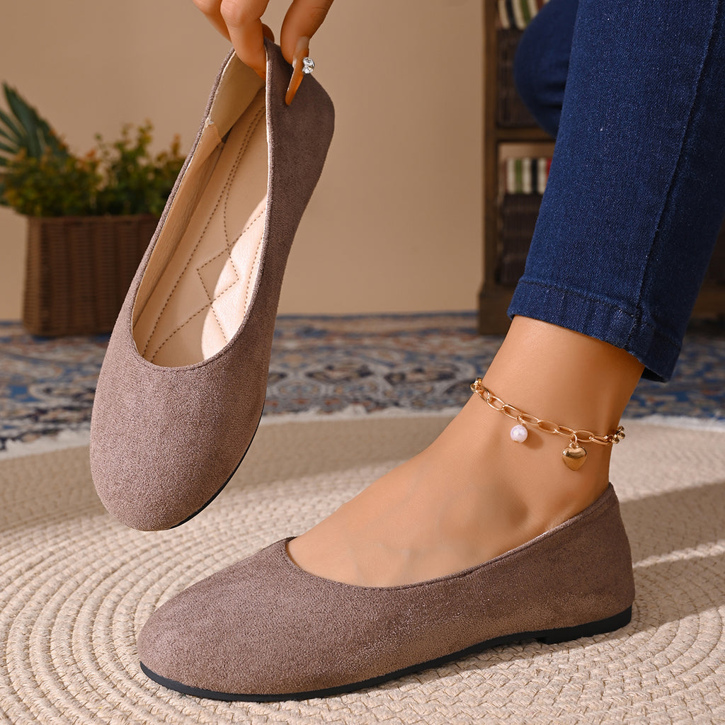 Modern Chic All-Season Cloth / Textile Women's Flat Shoes | Color: Grey | Image 2