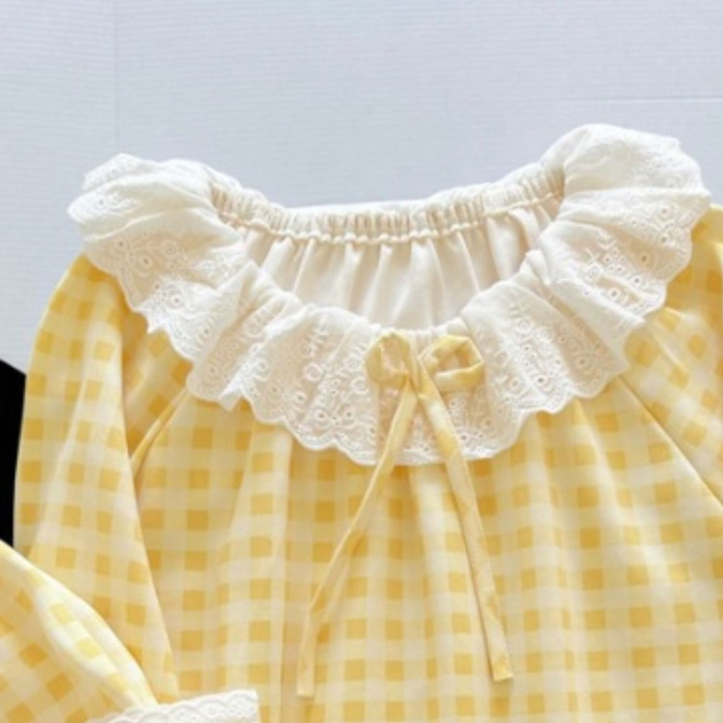 Sweet & Cute Autumn 2-Piece Girls' Pajama Set, Ages 2-14 | Color: Yellow | Image 3