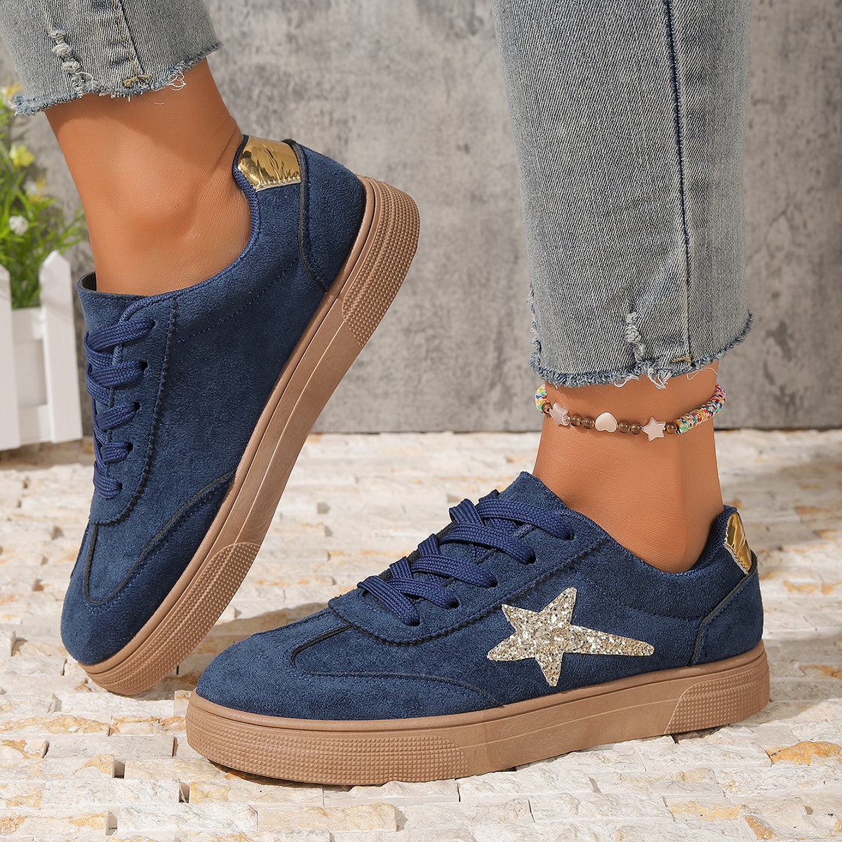 Modern Chic All-Season PU/Artificial Leather/Microfiber Leather Women's Skate Shoes | Color: Blue | Image 2