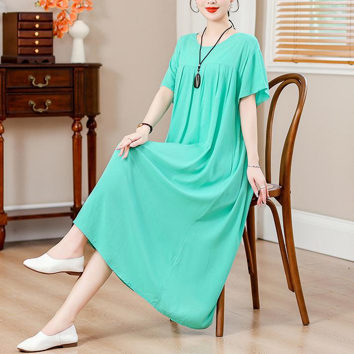 Casual Sporty Summer A-Line Dress | Color: Fluorescent Green | Image 1
