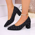 Modern Chic All-Season PU/Artificial Leather/Microfiber Leather Women's High Heels | Color: Black | Image 1