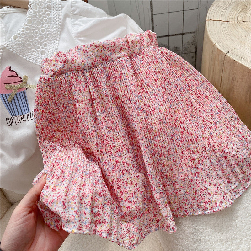 Sweet & Cute Summer 2-Piece Girls' Dress Suit, Ages 2-9 | Color: White | Image 3