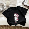 Modern Chic All-Season Casual Sporty Summer Unisex Kids' T-Shirt, Ages 2-9 | Color: Black | Image 1