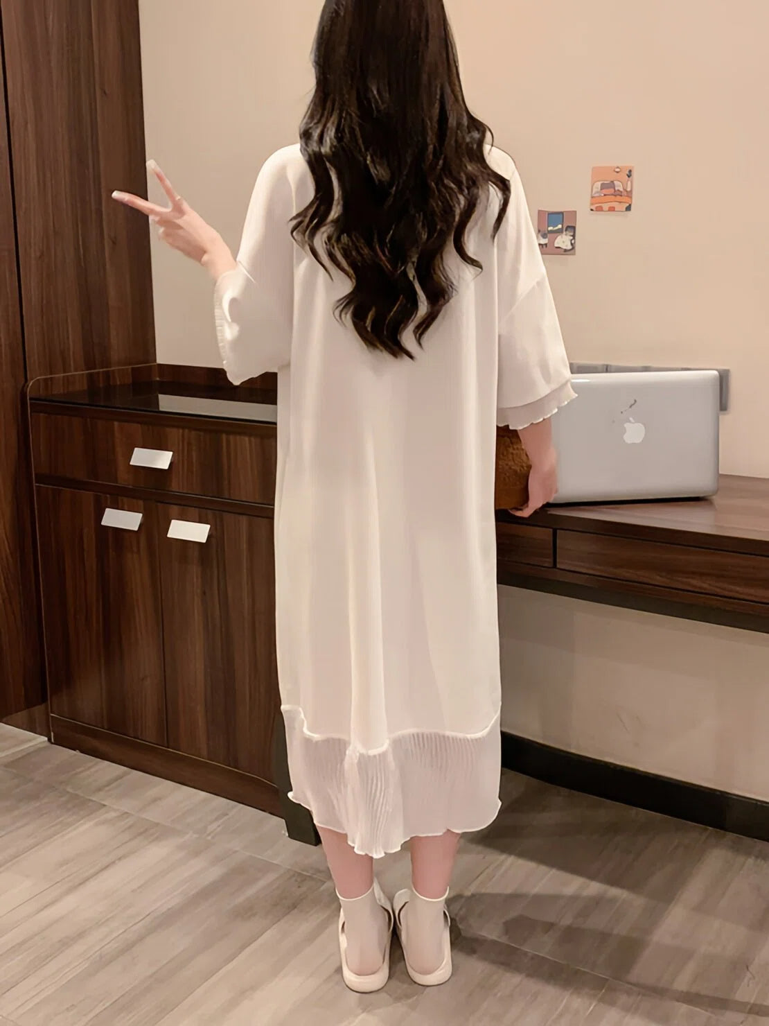 All-Season Sweet & Cute Summer Women 's Short  Sleeve Sleep Dress | Color: Style 1 | Image 2