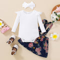 Elegant Autumn 2-Piece Baby Girls' Dress Suit, Ages 0-6 Months | Color: White | Image 1