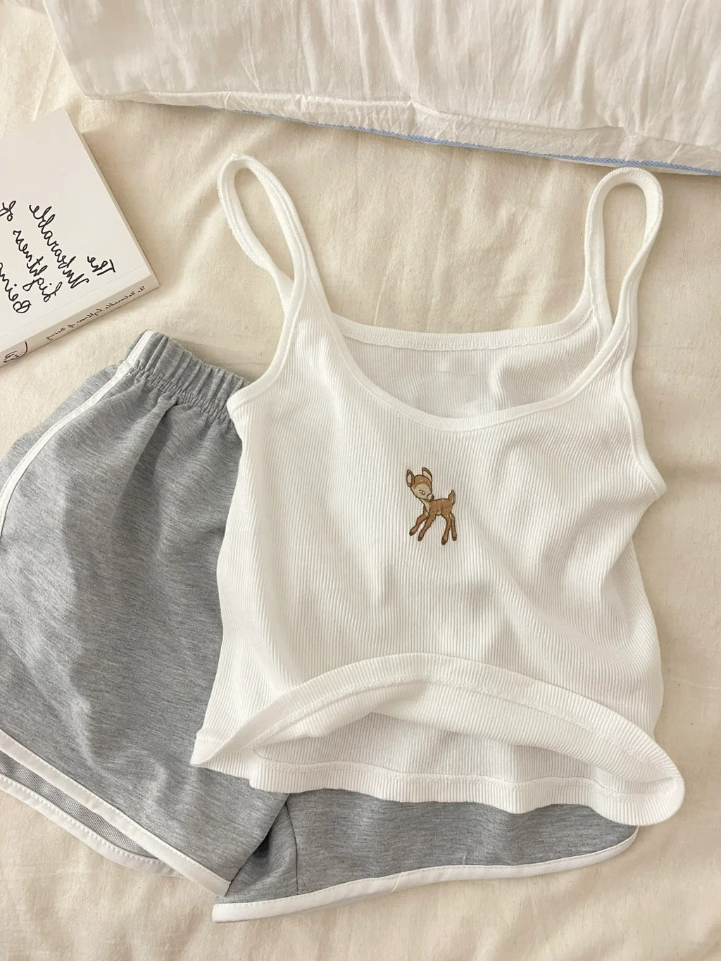 Sweet Feminine Summer 2 Pcs Women 's Sleeveless Sleep Set | Color: Style 1 | Image 2