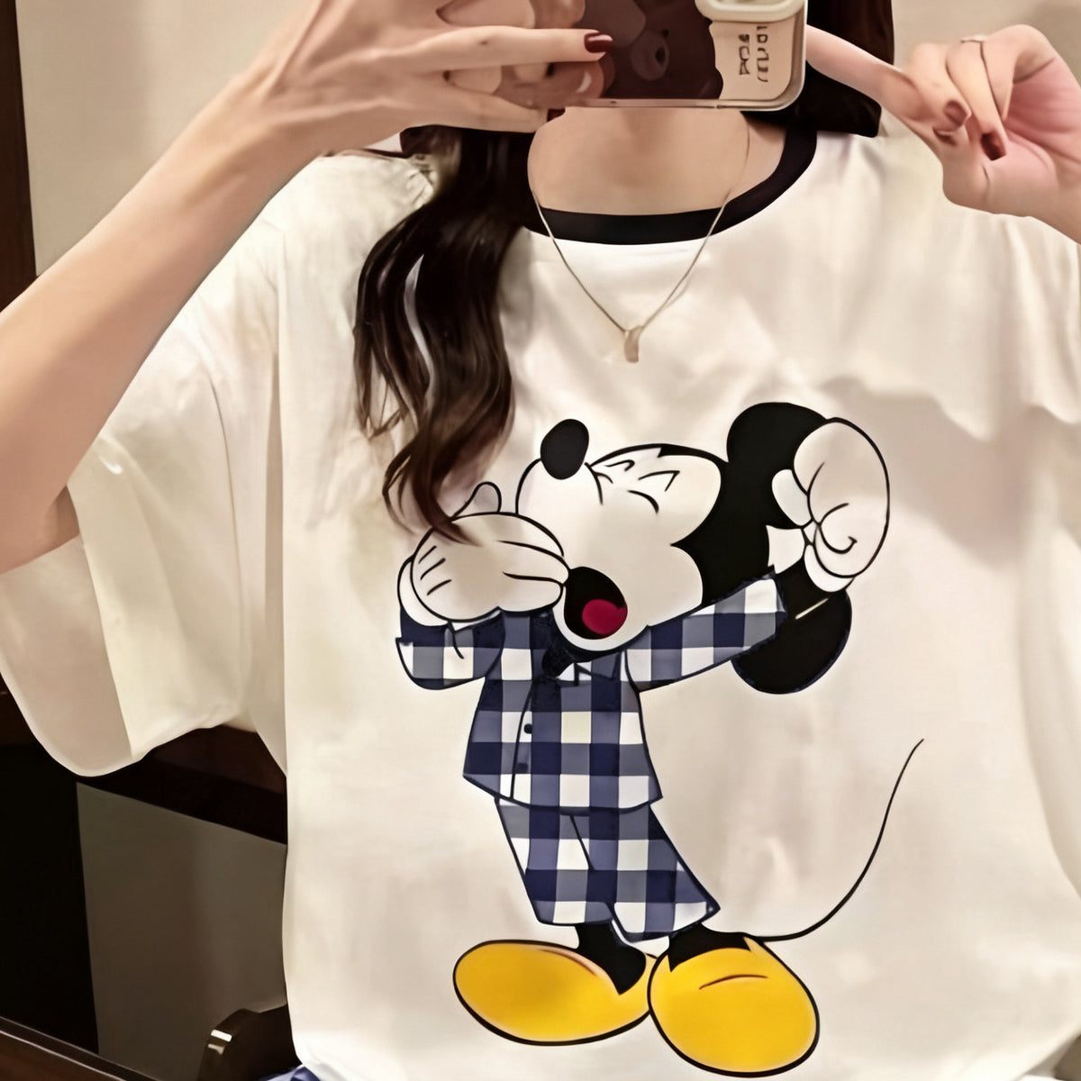 Modern Chic All-Season Sweet Feminine Summer 2 Pcs Women 's Short  Sleeve Sleep Set | Color: Style 2 | Image 2