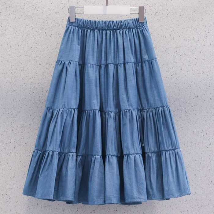 Minimalist Summer Girls' Skirt, Ages 4-14 | Color: Blue | Image 1