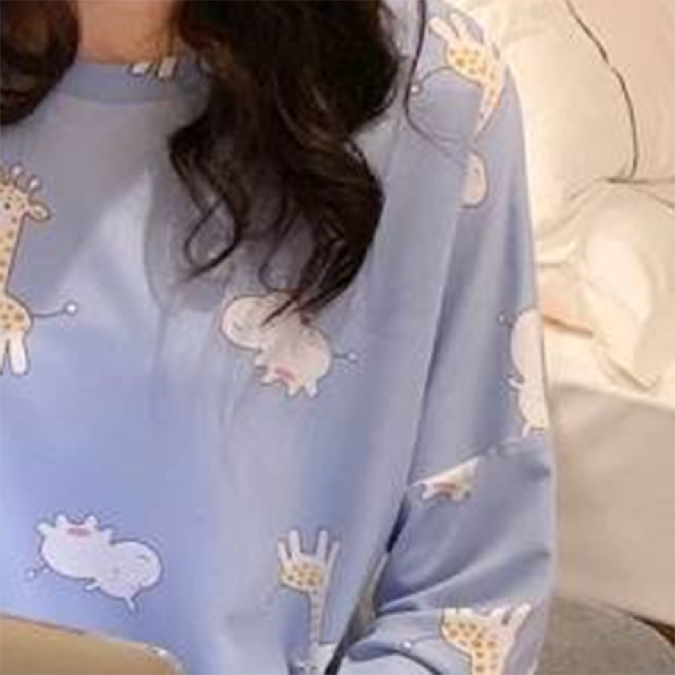Sweet Feminine All-Season 2 Pcs Women 's Long Sleeve Sleep Set | Color: Style 2 | Image 2