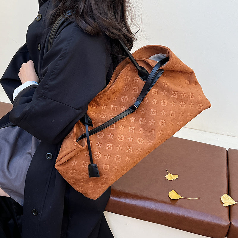 Modern Chic All-Season PU/Artificial Leather/Microfiber Leather, Suede/Oxford/Scrub Women's Shoulder Bags Tote Bags | Color: Brown | Image 3