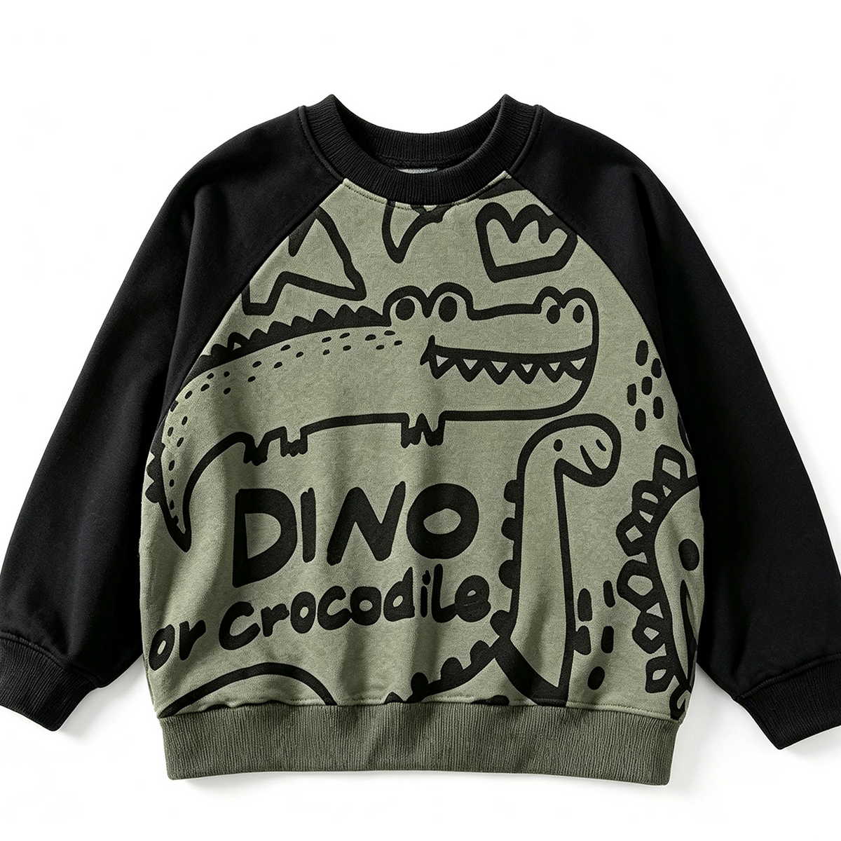 Trendy Autumn Unisex Kids' Sweatshirt, Ages 2-9 | Color: Green | Image 2