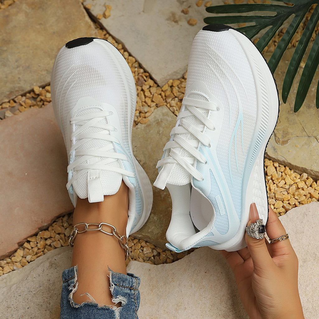 Modern Chic All-Season Net Women's Fashion Sneaker | Color: Blue | Image 2