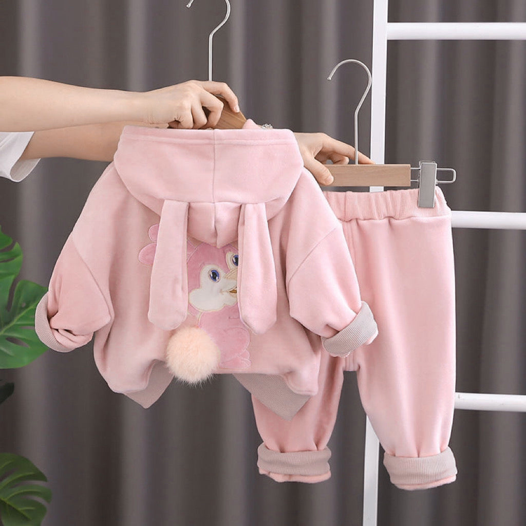 Sweet & Cute Winter 2-Piece Girls' Pants Suit, Ages 2-5 | Color: Pink | Image 1