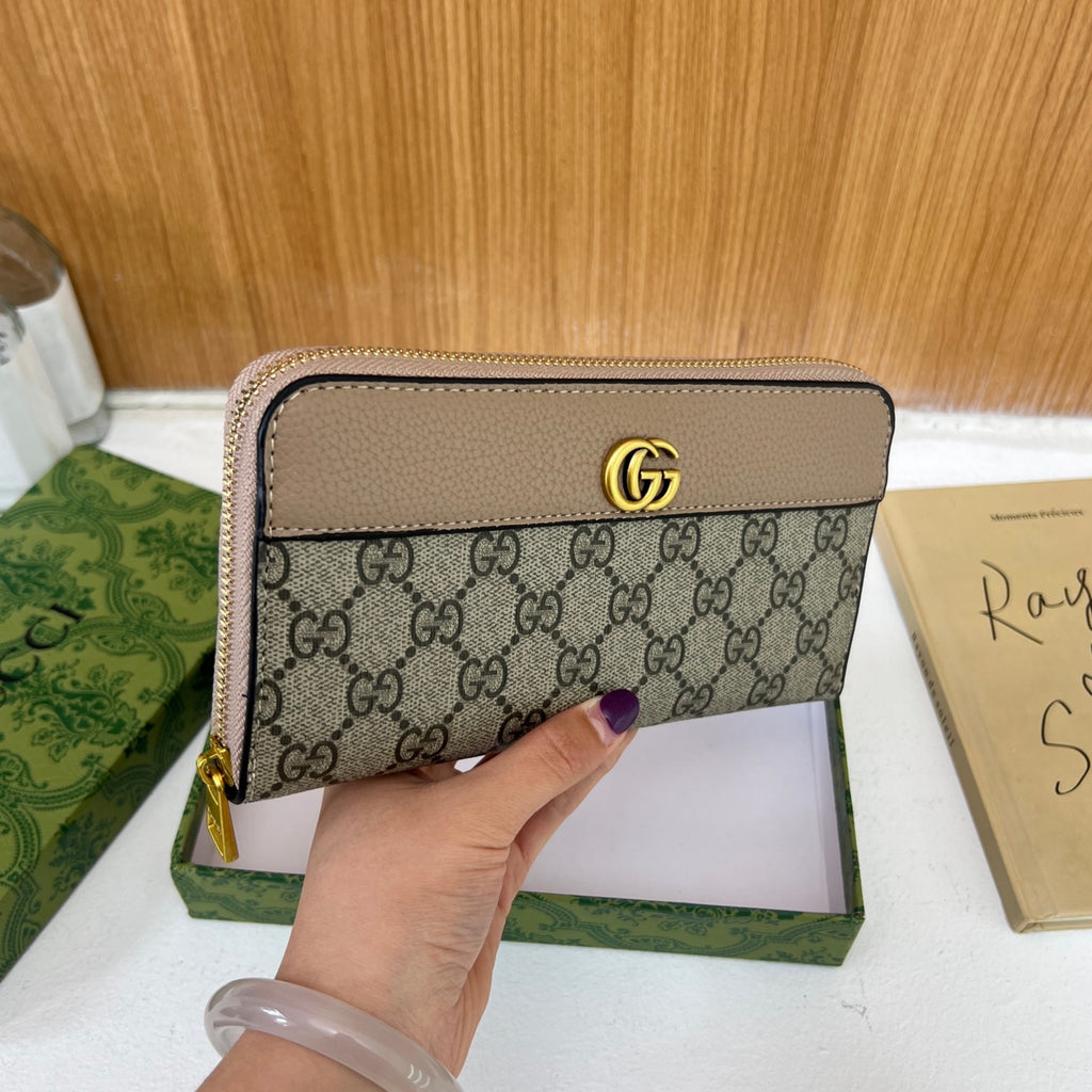Modern Chic All-Season PU/Artificial Leather/Microfiber Leather, Cloth / Textile Women's Functional Bags Purses/Wallet | Color: Khaki | Image 1