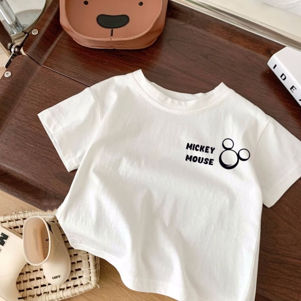 Casual Sporty Summer Unisex Kids' T-Shirt, Ages 2-9 | Color: White | Image 1