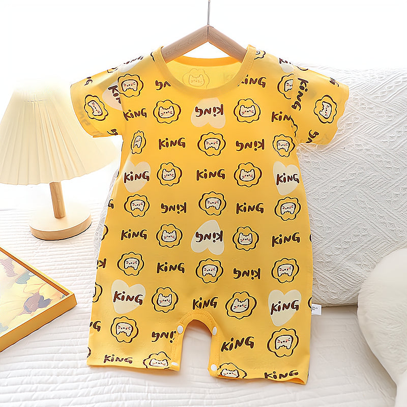 Modern Chic All-Season Minimalist Summer Unisex Baby Jumpsuit, Ages 1-12 Months | Color: Style 3 | Image 1