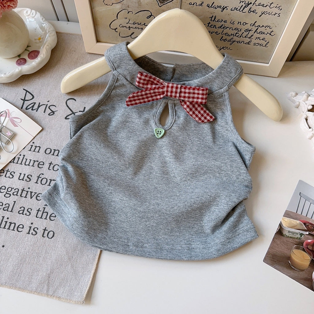 Casual Sporty Summer 2-Piece Girls' Dress Suit, Ages 2-5 | Color: Grey | Image 3