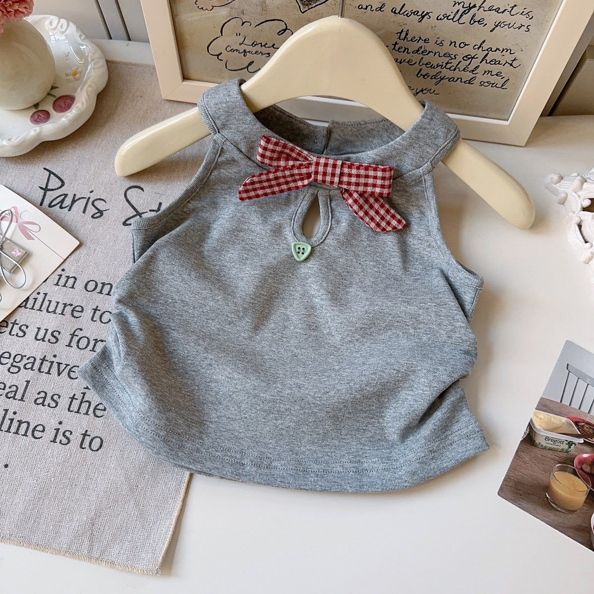 Casual Sporty Summer 2-Piece Girls' Dress Suit, Ages 2-5 | Color: Grey | Image 3