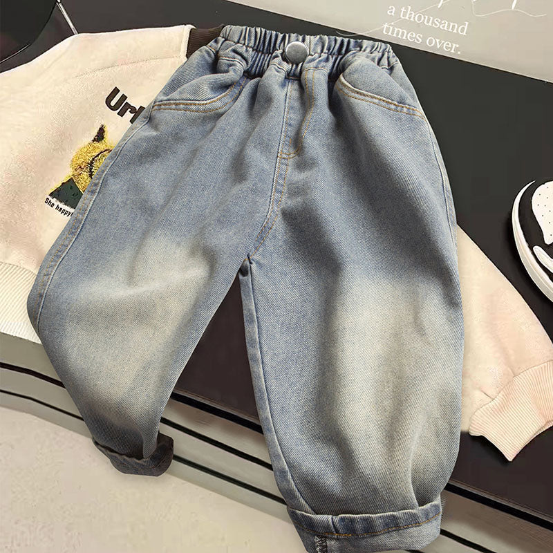 Casual Sporty Autumn Boys' Jeans, Ages 2-9 | Color: Blue | Image 3