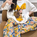 Sweet Feminine Summer 2 Pcs Women 's Short  Sleeve Sleep Set | Color: Style 2 | Image 1