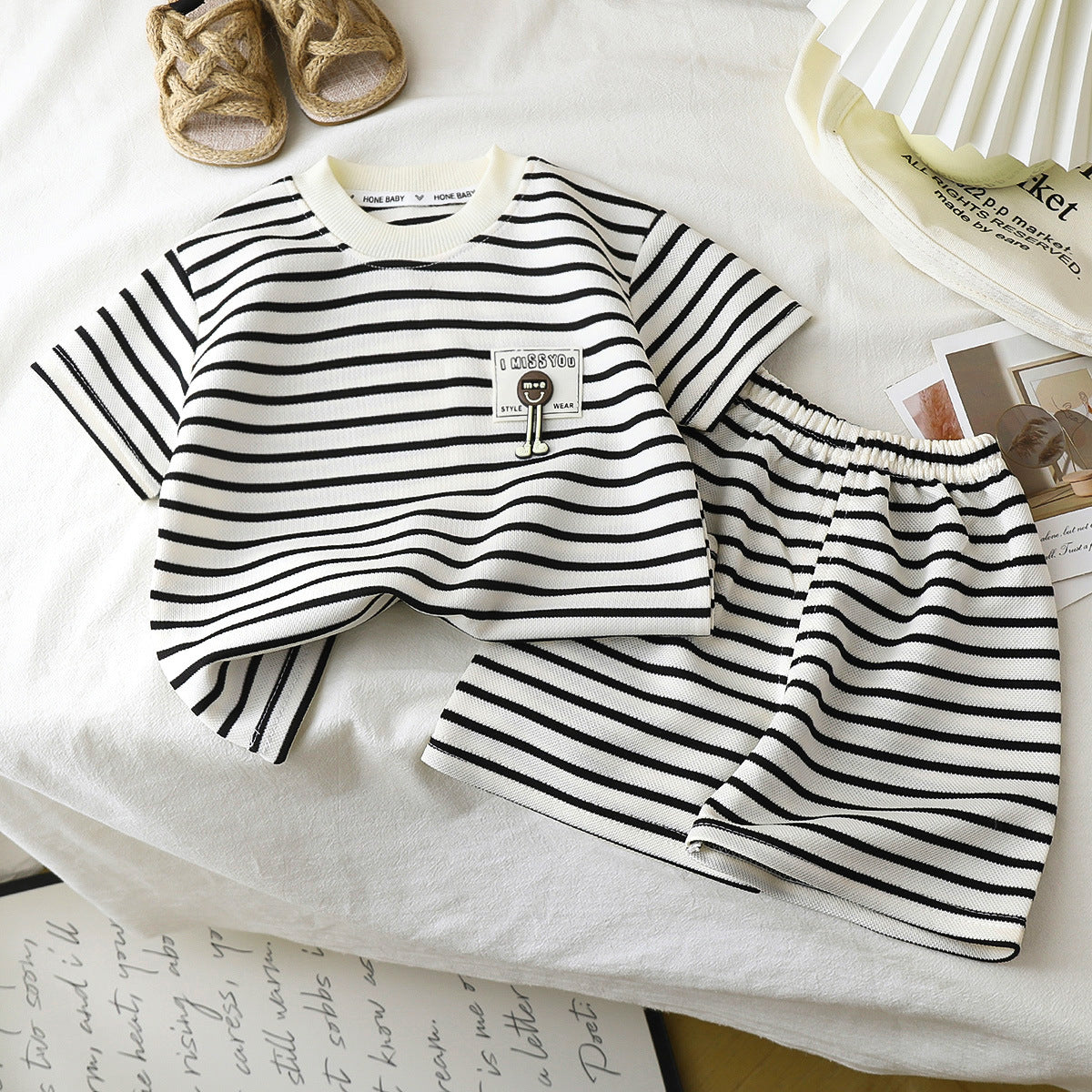 Minimalist Summer 2-Piece Boys' Pants Suit, Ages 2-7 | Color: Style 1 | Image 1