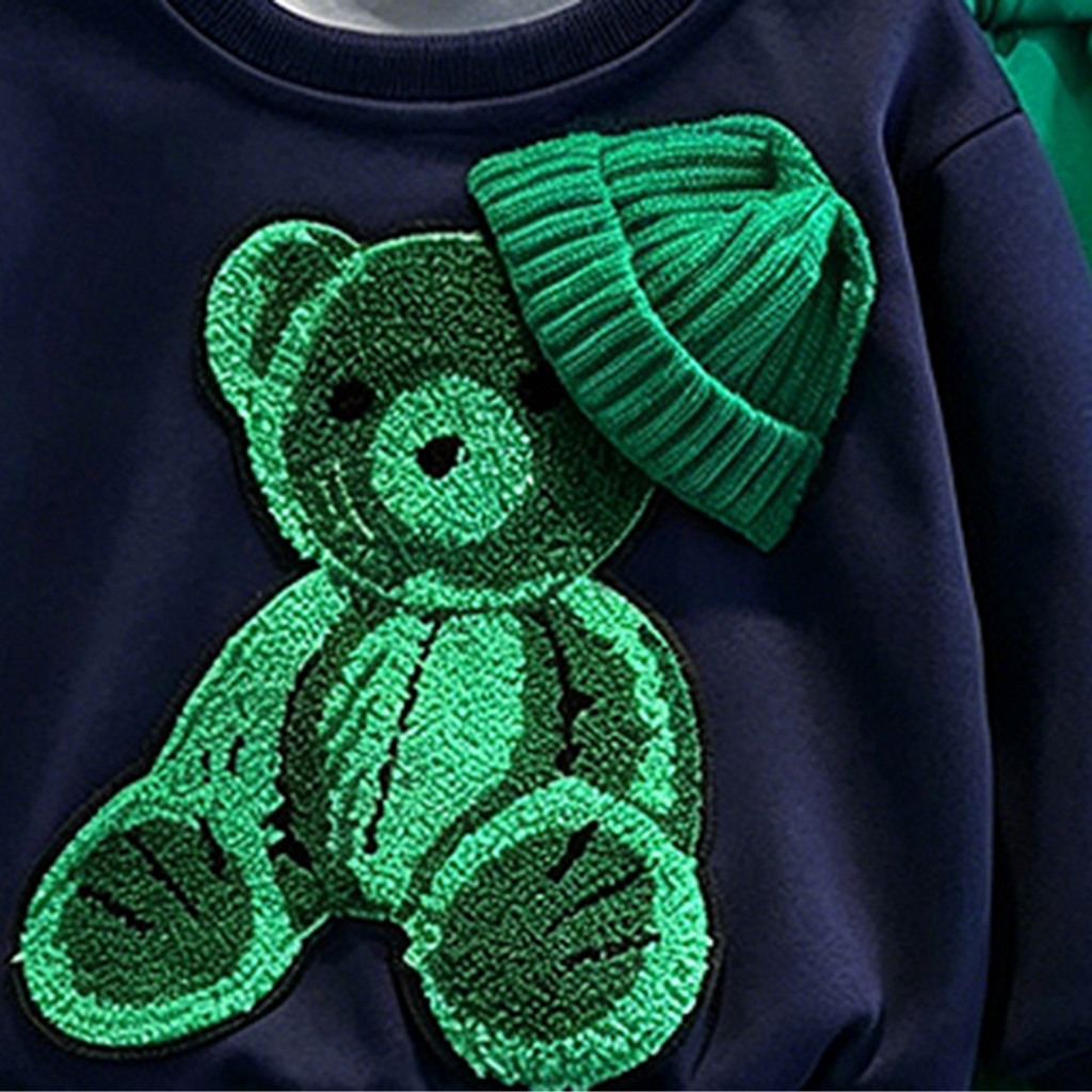 Modern Chic All-Season Casual Sporty Autumn 2-Piece Unisex Kids' Pants Suit, Ages 2-9 | Color: Navy | Image 3