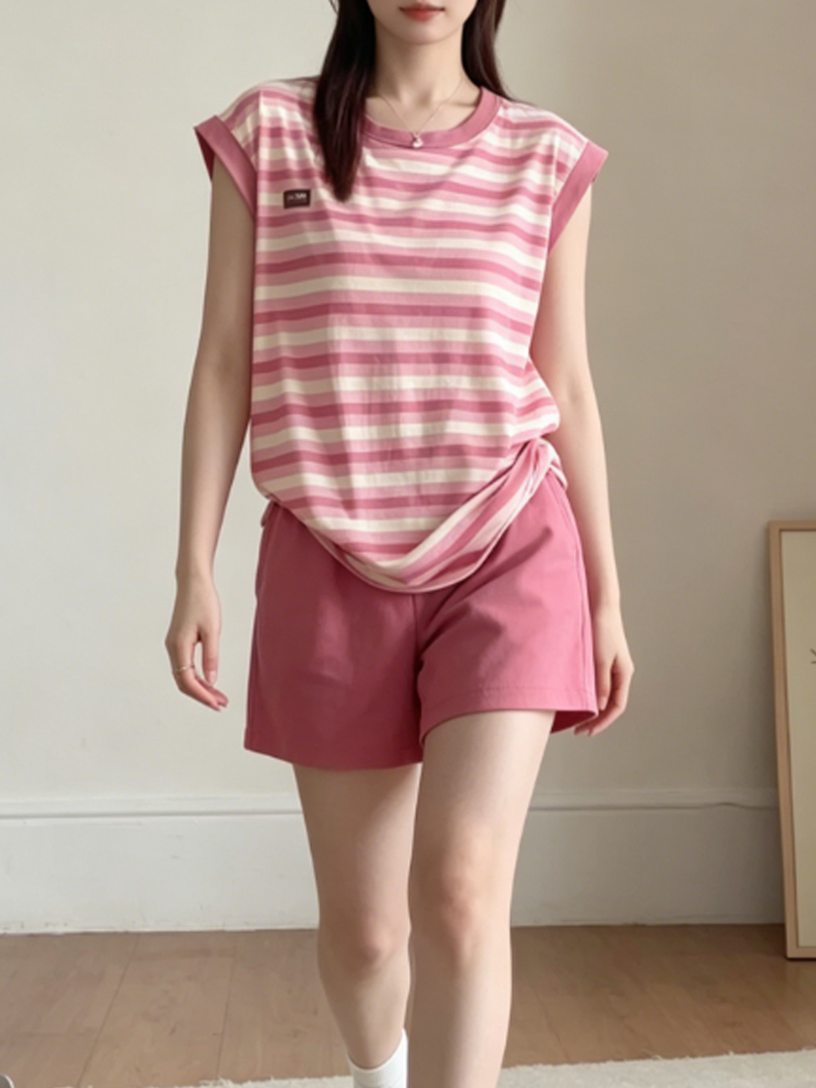 Sweet Feminine Summer 2 Pcs Women 's Sleeveless Sleep Set | Color: Style 1 | Image 3