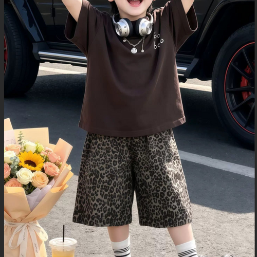 Casual Sporty Summer 2-Piece Boys' Pants Suit, Ages 2-9 | Color: As the Picture | Image 1