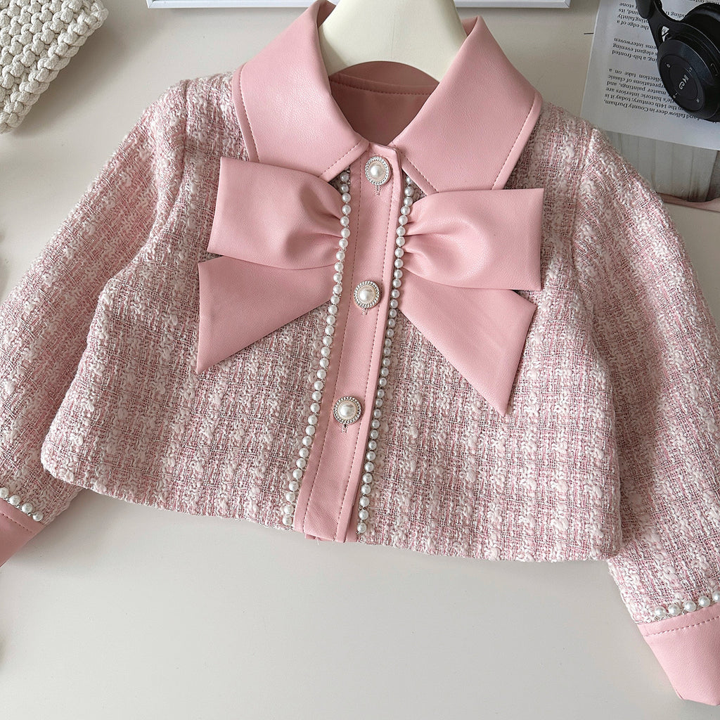 Elegant Autumn 2-Piece Girls' Dress Suit, Ages 2-9 | Color: Pink | Image 2