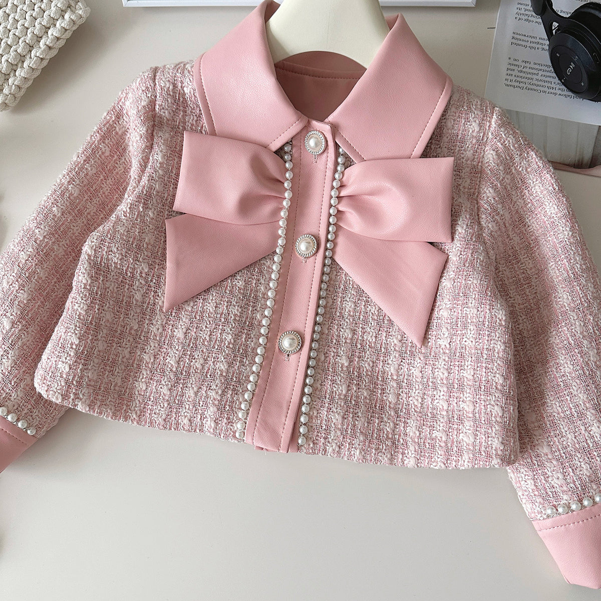 Elegant Autumn 2-Piece Girls' Dress Suit, Ages 2-9 | Color: Pink | Image 2