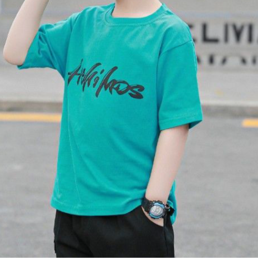 Minimalist Summer 2-Piece Boys' Pants Suit, Ages 4-13 | Color: Green | Image 2