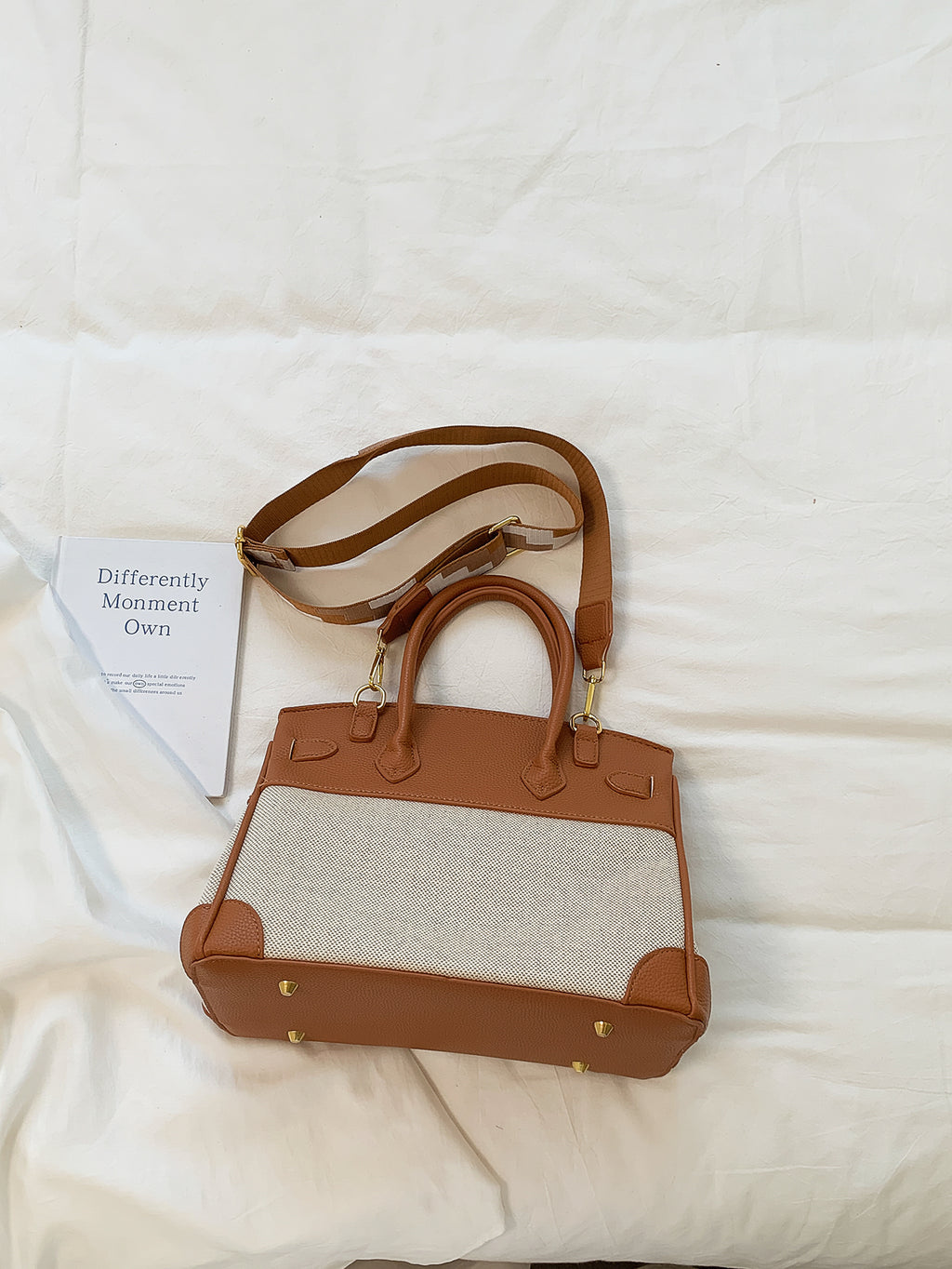 Quiet Luxury All-Season Cloth / Textile Women's Handbags Tote Bags | Color: Brown | Image 3