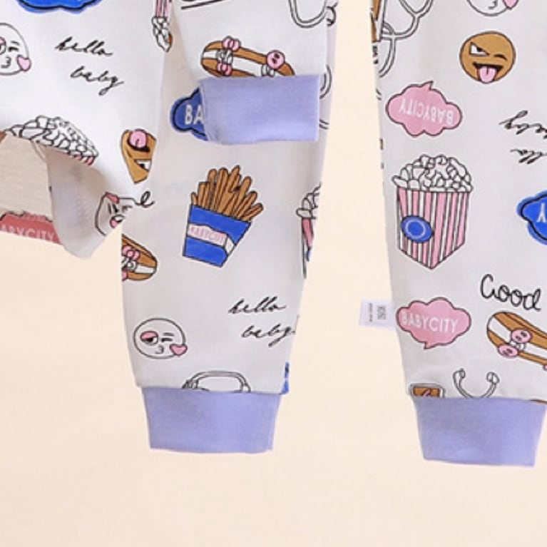 Minimalist Autumn 2 Pcs 2-9years Boys Pajama Sets | Color: White | Image 2