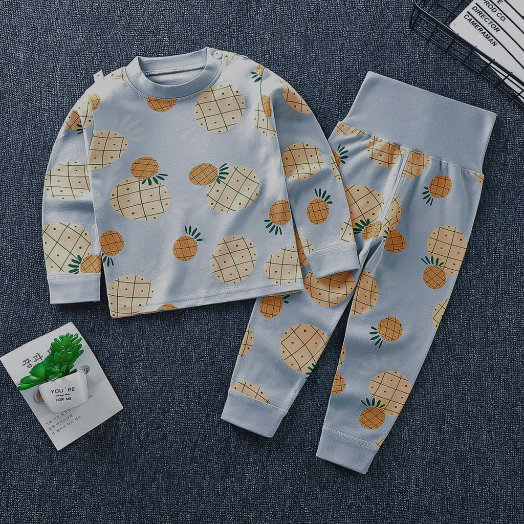Minimalist Spring 2-Piece Unisex Kids' Pajama Set, Ages 6 Months-4 Years | Color: Light Grey | Image 1