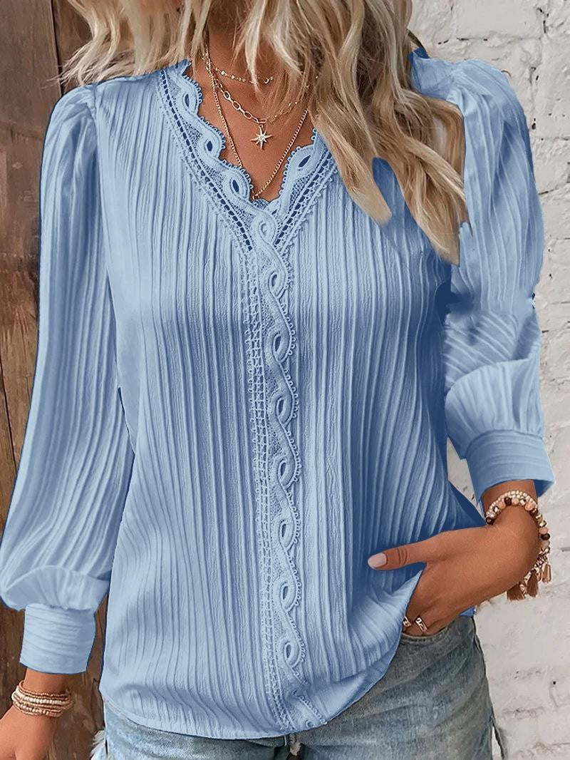 Modest All-Season Blouse | Color: Blue | Image 1