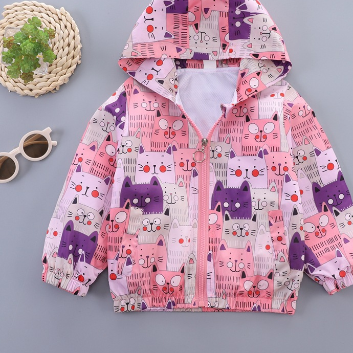 Modern Chic All-Season Casual Sporty Autumn Girls' Jacket, Ages 2-9 | Color: As the Picture | Image 3
