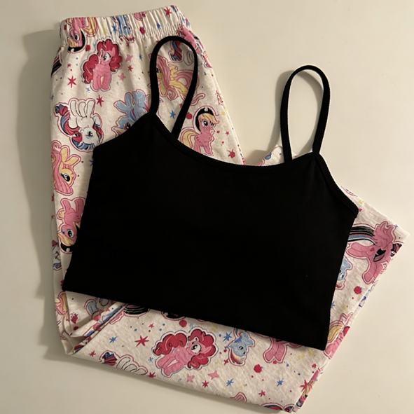 Modern Chic All-Season Sweet Feminine Summer 2 Pcs Women 's Sleeveless Sleep Set | Color: Style 1 | Image 2