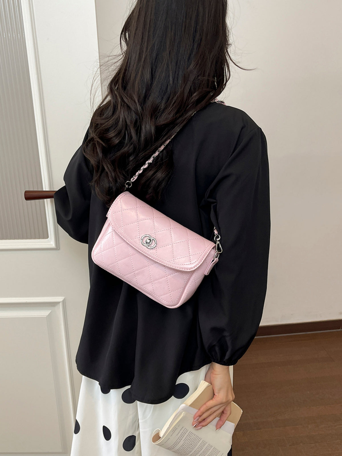 Modern Chic All-Season PU/Artificial Leather/Microfiber Leather Women's Crossbody Bags Other Bags | Color: Pink | Image 3